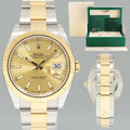 MINT 126333 Rolex DateJust 41 Two Tone Yellow Gold 41mm Champagne Stick Watch Box