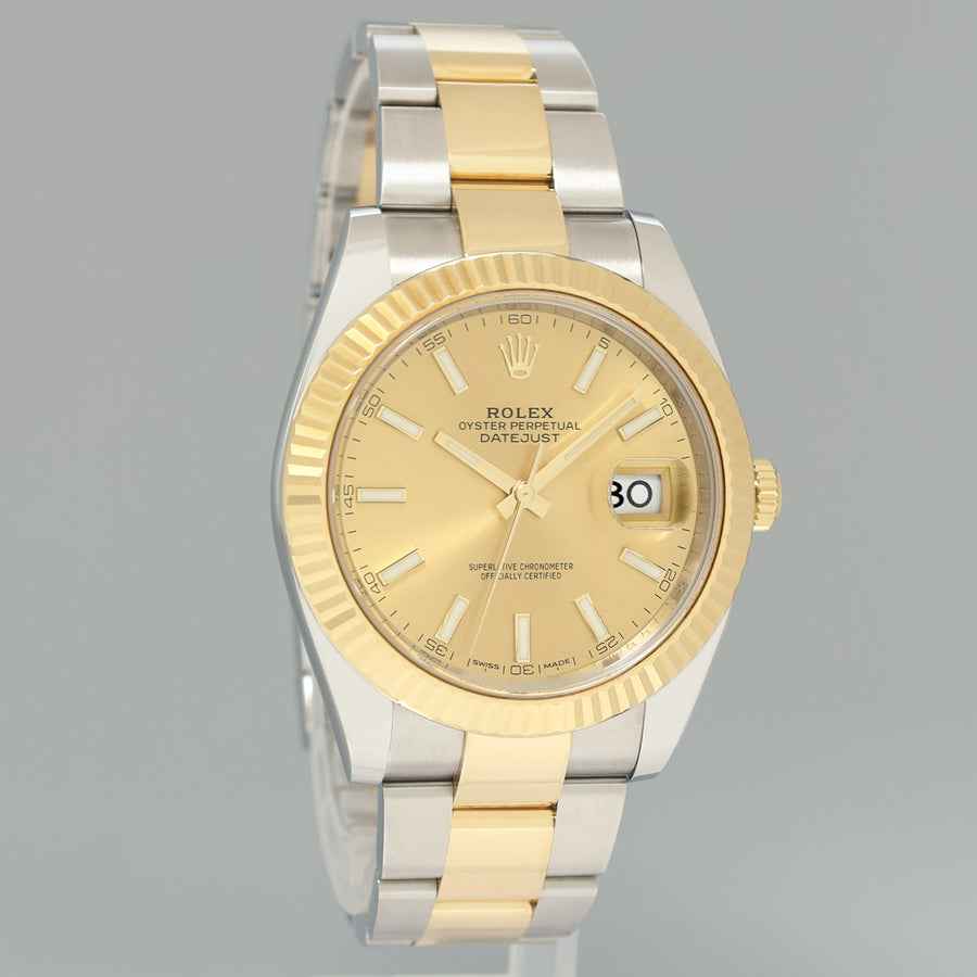 MINT PAPERS 126333 Rolex DateJust 41 Two Tone Yellow Gold Champagne Watch Box