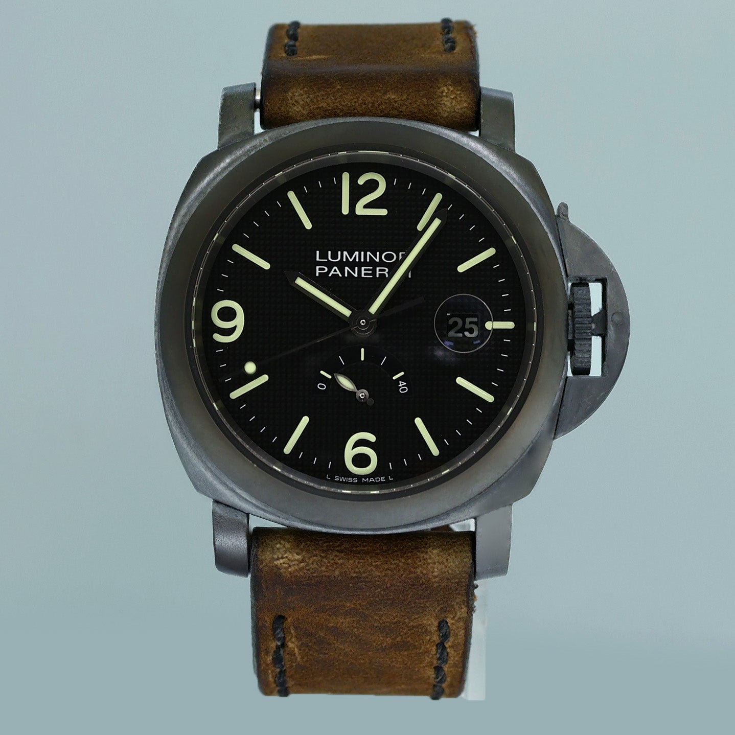 PAPERS Panerai Power Reserve PVD Coated Steel Black 44mm Hobnail L Luminor PAM00028 PAM28