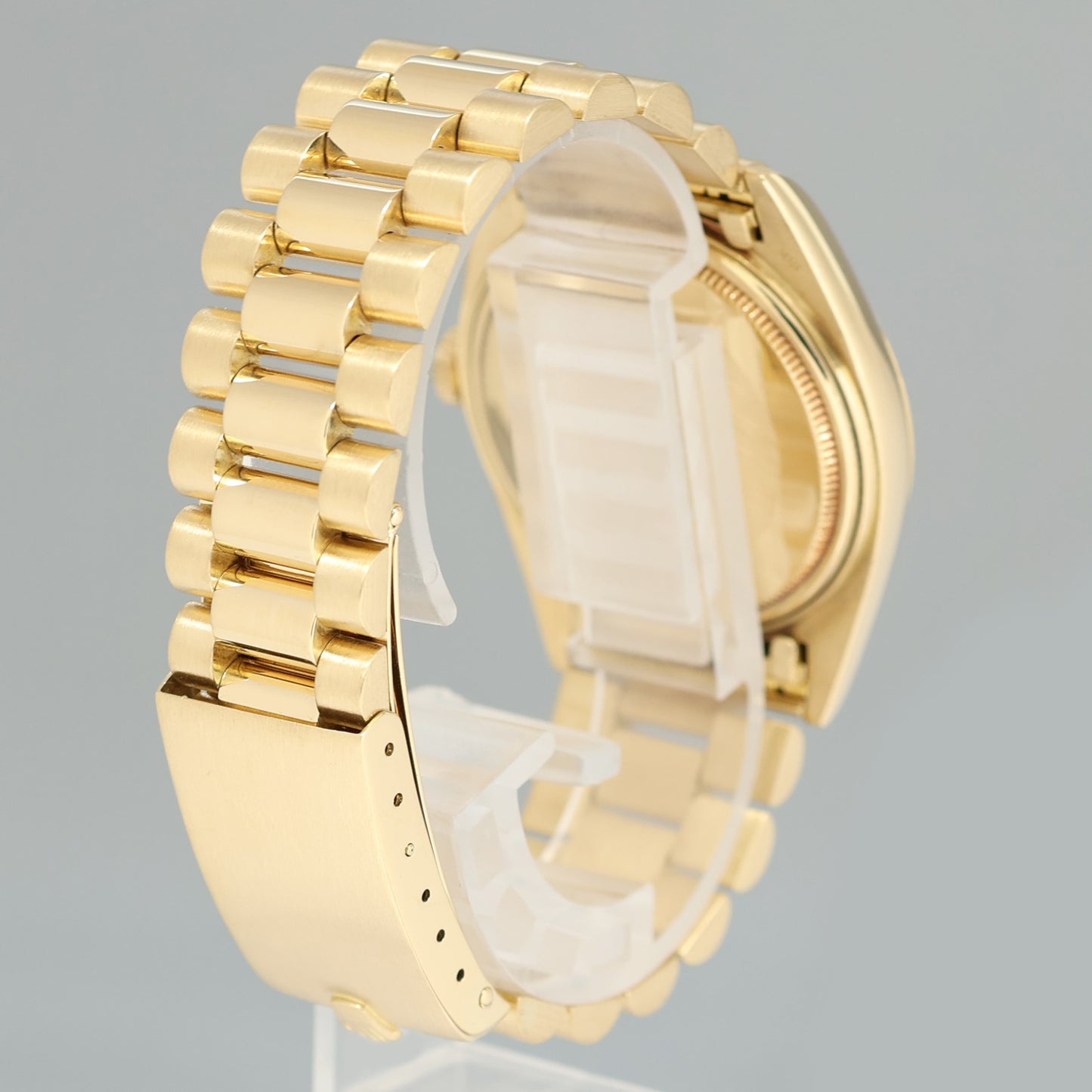 Rolex DateJust 36mm 1601 Yellow Gold President Champagne Pie Pan Stick Watch Box