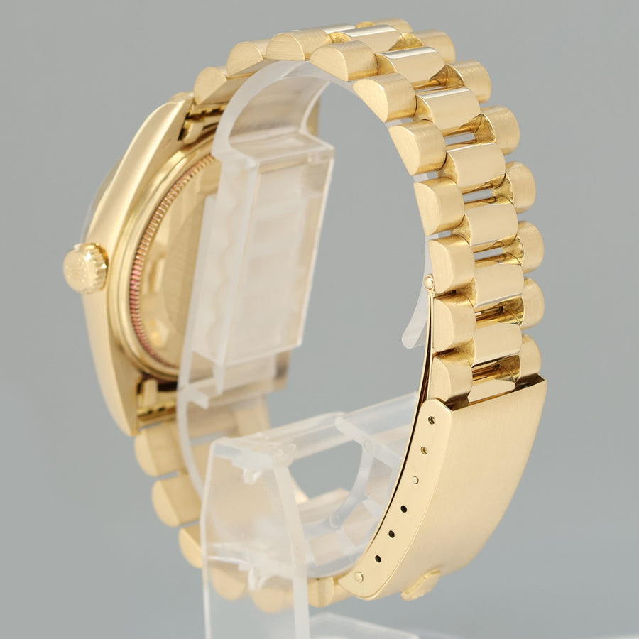 Rolex DateJust 36mm 1601 Yellow Gold President Champagne Pie Pan Stick Watch Box