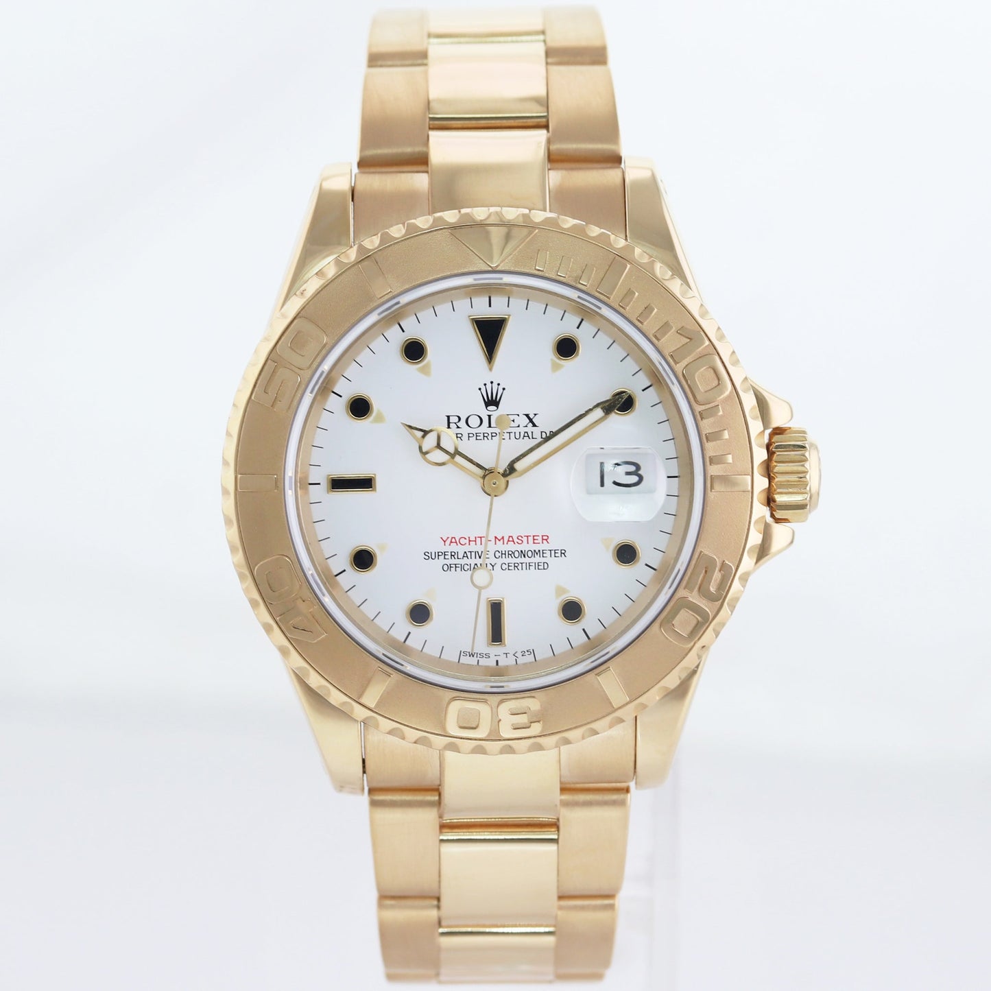 MINT Rolex Yacht-Master Yellow Gold White Sapphire 40mm 16628 40mm Watch Box