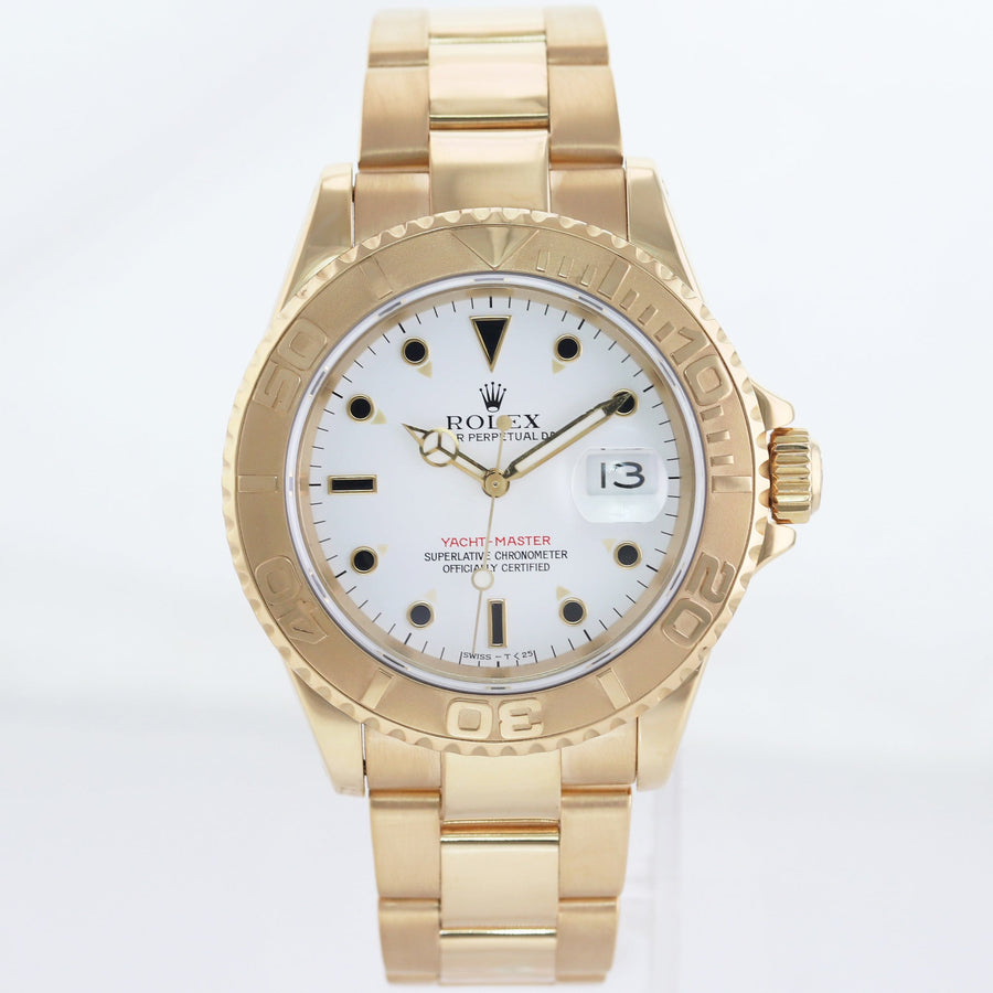 MINT Rolex Yacht-Master Yellow Gold White Sapphire 40mm 16628 40mm Watch Box