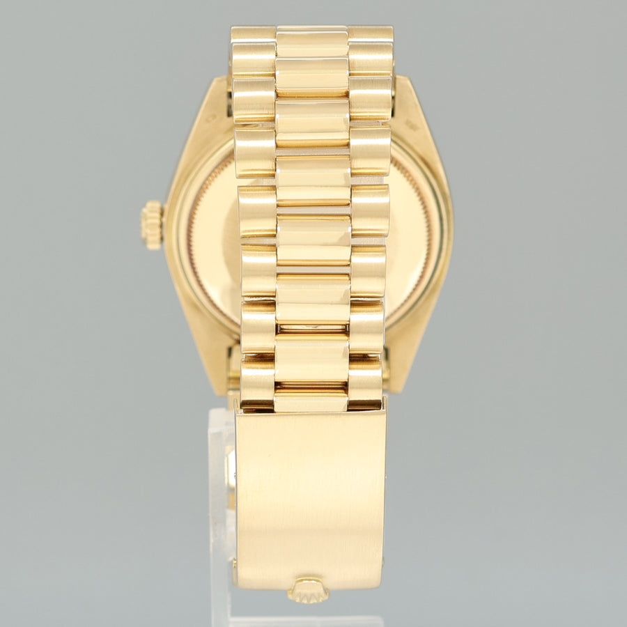 Rolex DateJust 36mm 1601 Yellow Gold President Champagne Pie Pan Stick Watch Box