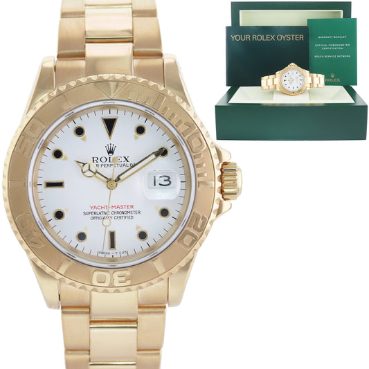 MINT Rolex Yacht-Master Yellow Gold White Sapphire 40mm 16628 40mm Watch Box