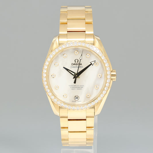 Omega Speedmaster Mother of Pearl Diamond 231.55.39.21.55.002 Yellow Gold Watch