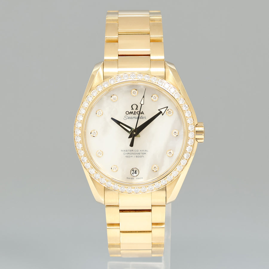 Omega Speedmaster Mother of Pearl Diamond 231.55.39.21.55.002 Yellow Gold Watch