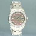2006 PAPERS Rolex Platinum Masterpiece Diamond 18946 39MM MOP Diamond Watch