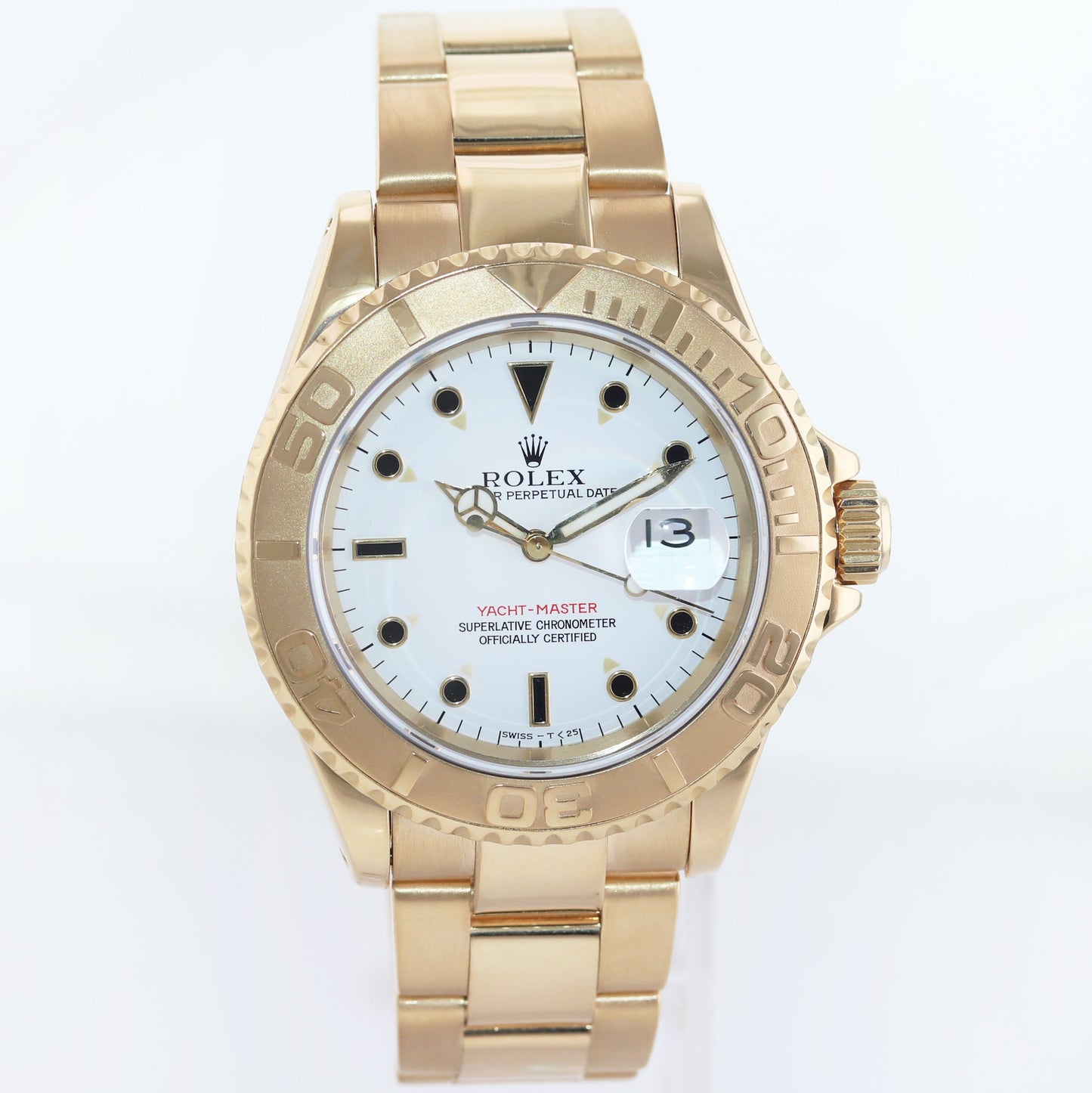 MINT Rolex Yacht-Master Yellow Gold White Sapphire 40mm 16628 40mm Watch Box