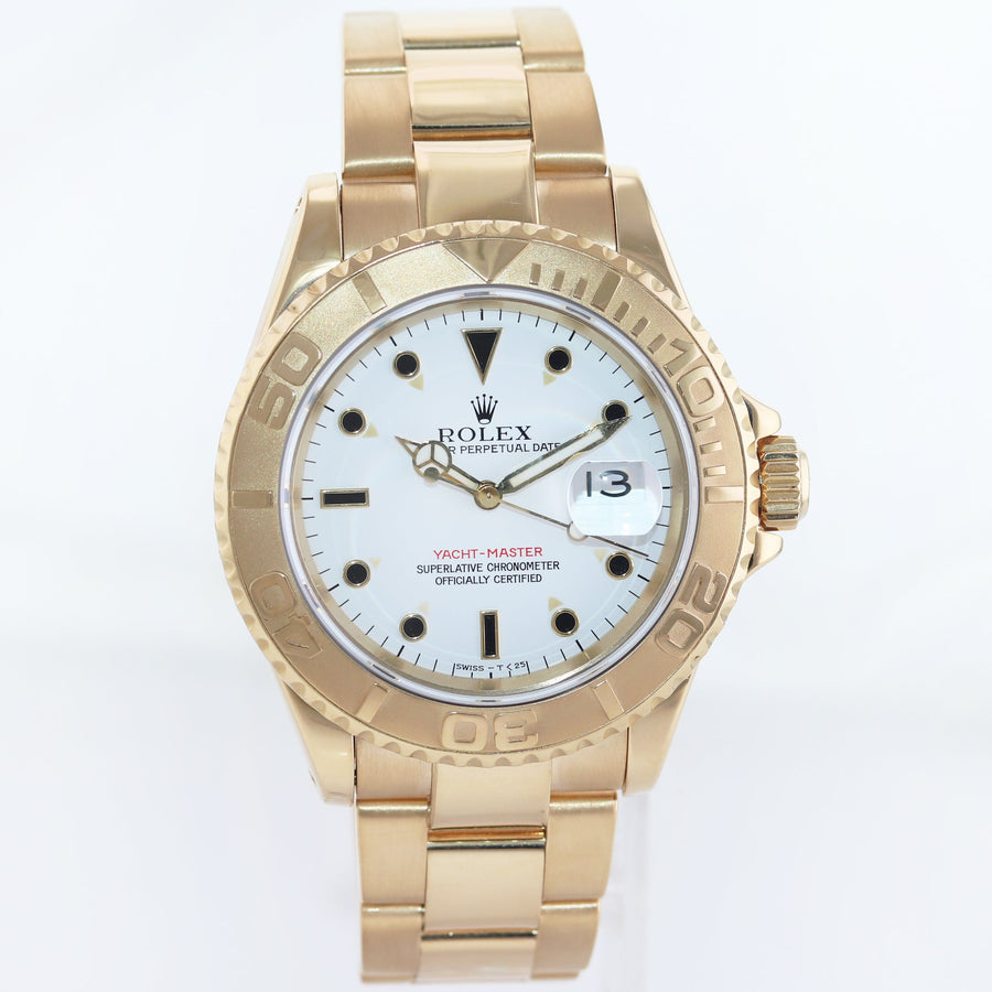 MINT Rolex Yacht-Master Yellow Gold White Sapphire 40mm 16628 40mm Watch Box