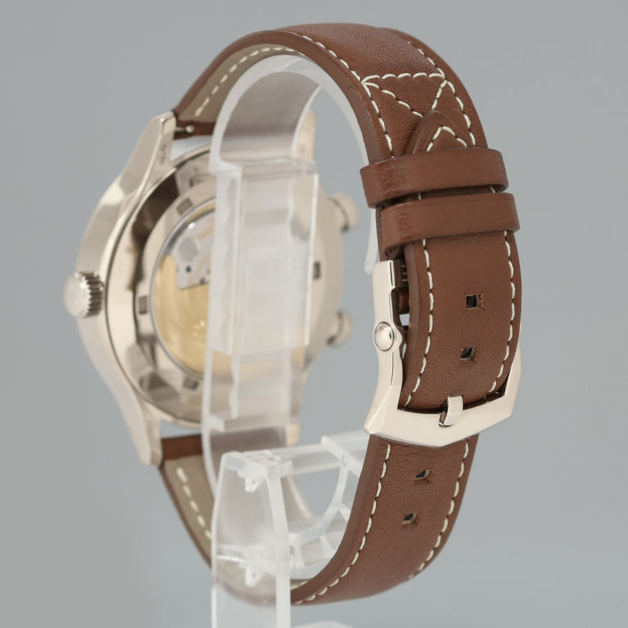 MINT 5524G Patek Philippe Blue Travel Time Leather White Gold Travel Time 42mm Watch