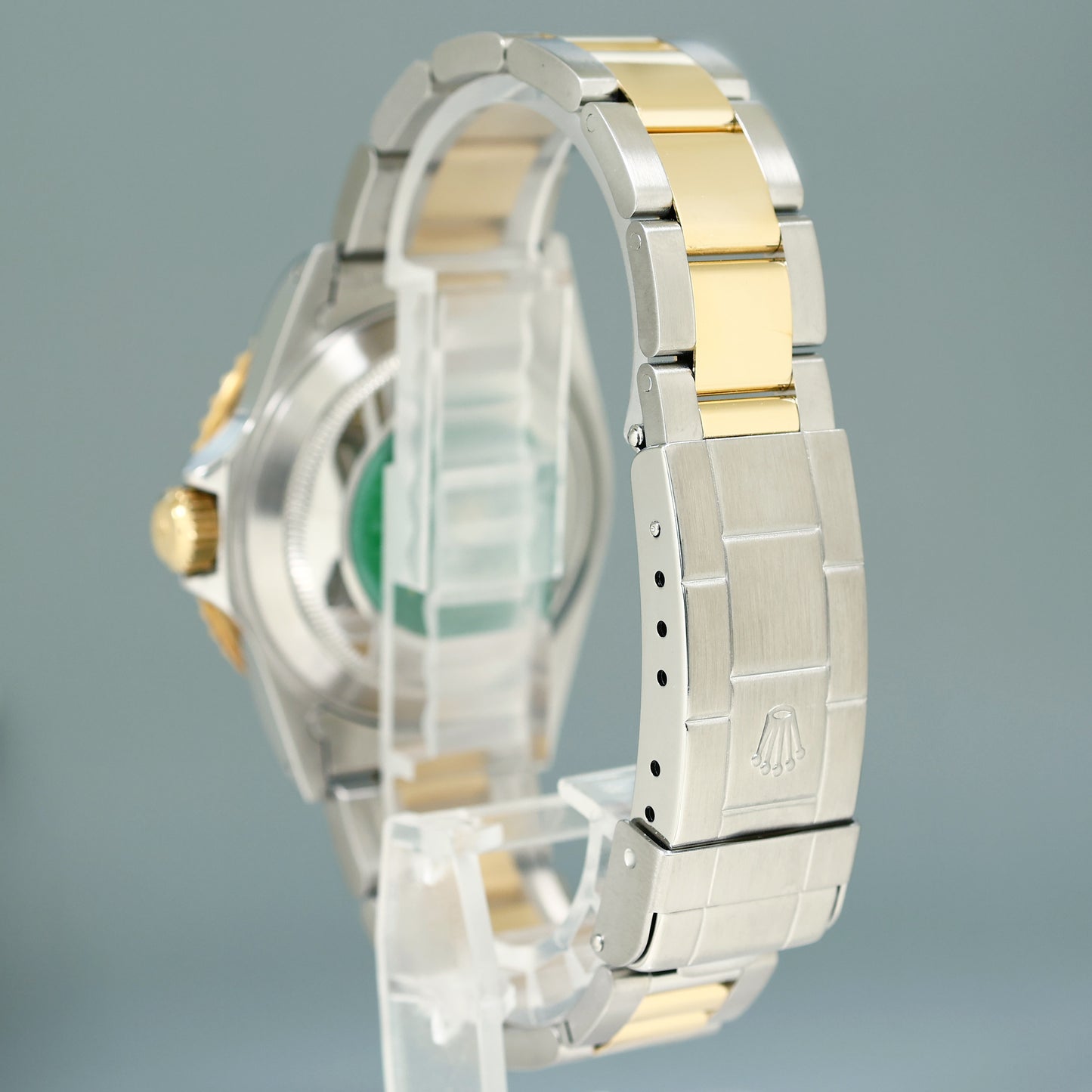 MINT 1999 PAPERS Rolex Submariner 16613 Gold Steel Two Tone Gold Sunburst Blue Watch