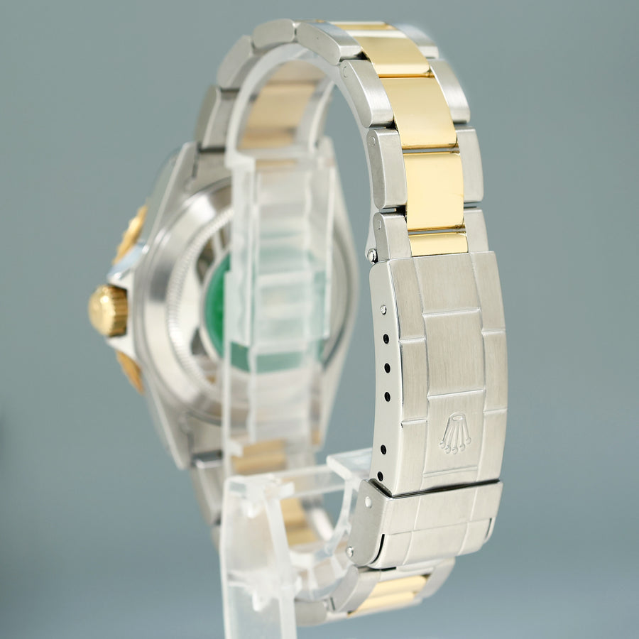 MINT 1999 PAPERS Rolex Submariner 16613 Gold Steel Two Tone Gold Sunburst Blue Watch