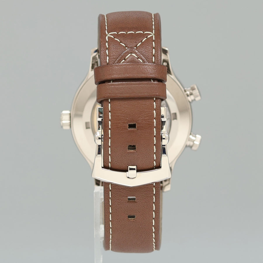 MINT 5524G Patek Philippe Blue Travel Time Leather White Gold Travel Time 42mm Watch