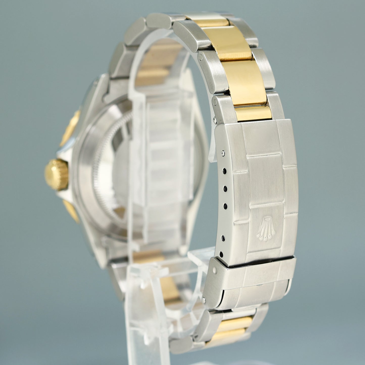 MINT PAPERS Rolex Submariner 16613 Two Tone Gold Blue Champagne Serti Diamond Watch