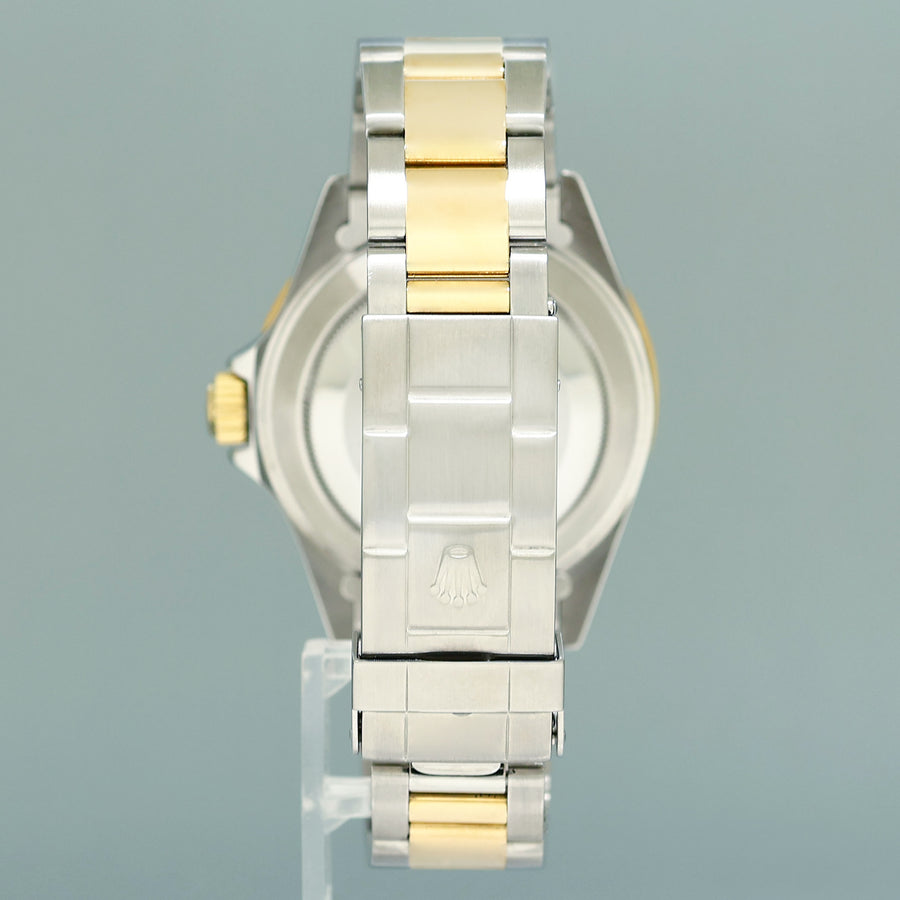 MINT PAPERS Rolex Submariner 16613 Two Tone Gold Blue Champagne Serti Diamond Watch