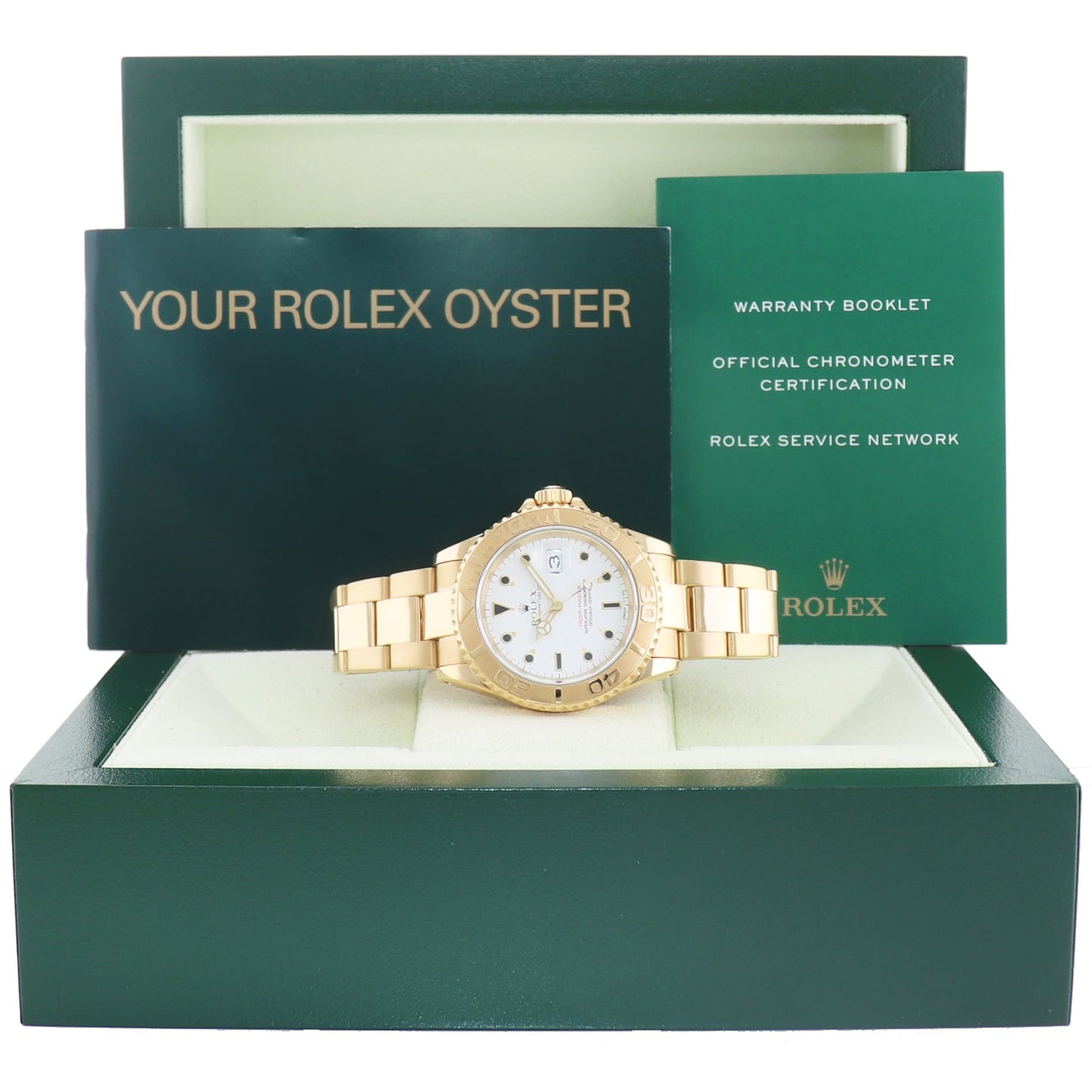 MINT Rolex Yacht-Master Yellow Gold White Sapphire 40mm 16628 40mm Watch Box
