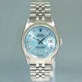 MINT Rolex DateJust 16234 Blue Diamond Jubilee White Gold Fluted 36mm Watch Box