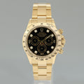 2010 PAPERS MINT Rolex Daytona 116528 Black Diamond Chrono Yellow Gold 40mm Watch