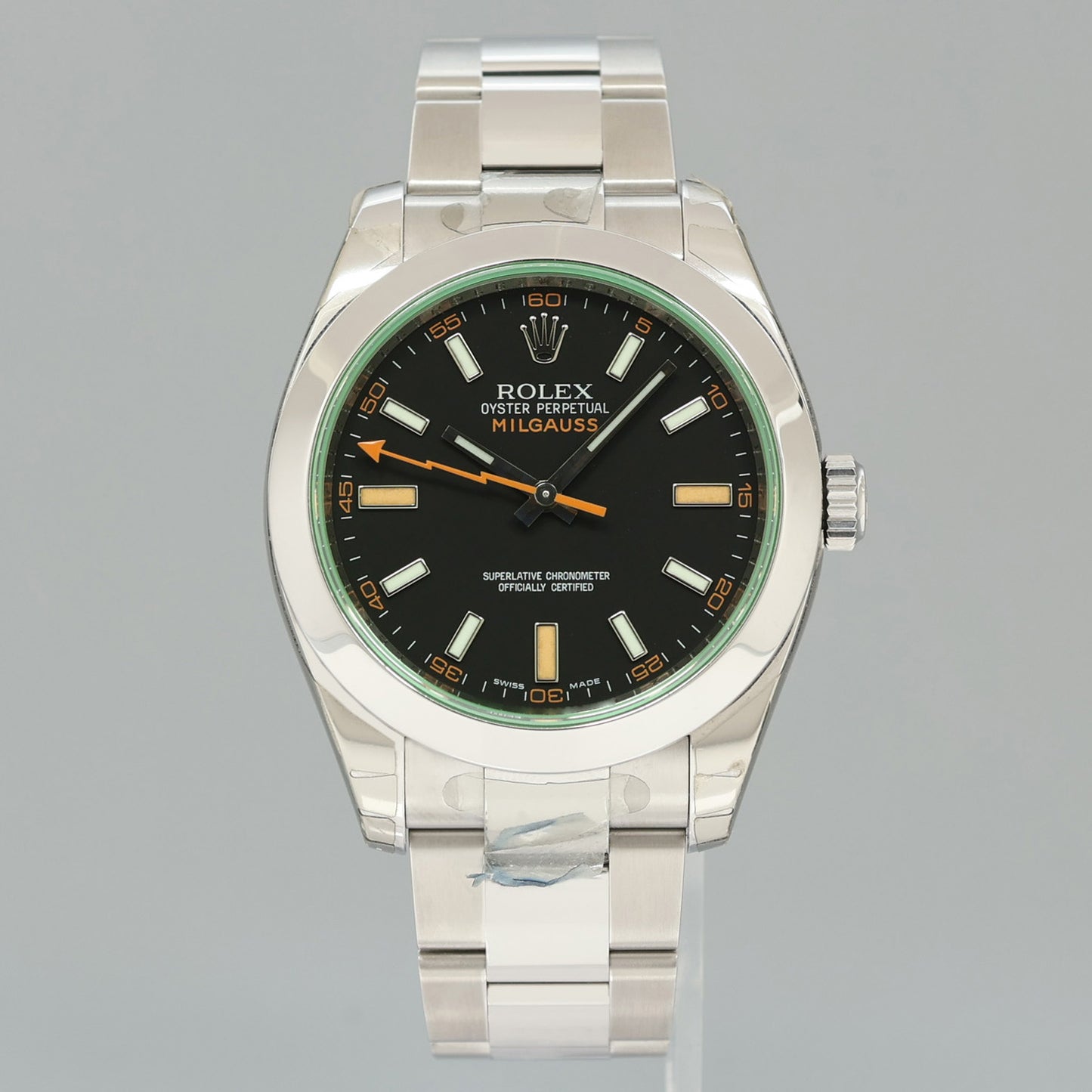 STICKERS NEW PAPERS Rolex Milgauss 40mm Orange Black 116400GV Steel Watch Box