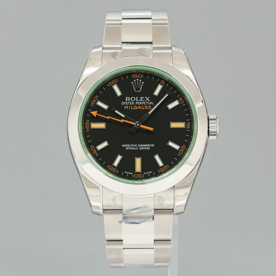 STICKERS NEW PAPERS Rolex Milgauss 40mm Orange Black 116400GV Steel Watch Box
