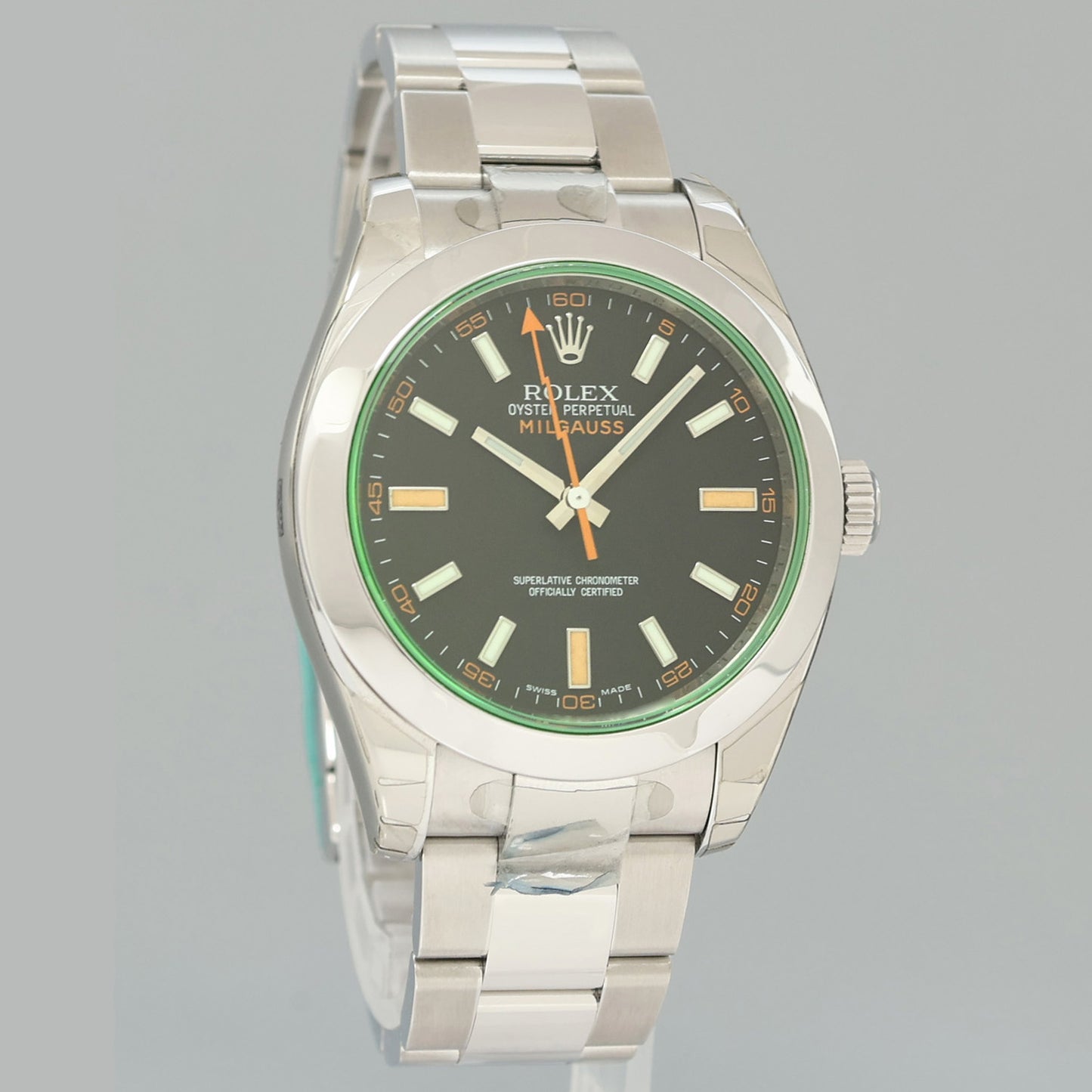 STICKERS NEW PAPERS Rolex Milgauss 40mm Orange Black 116400GV Steel Watch Box