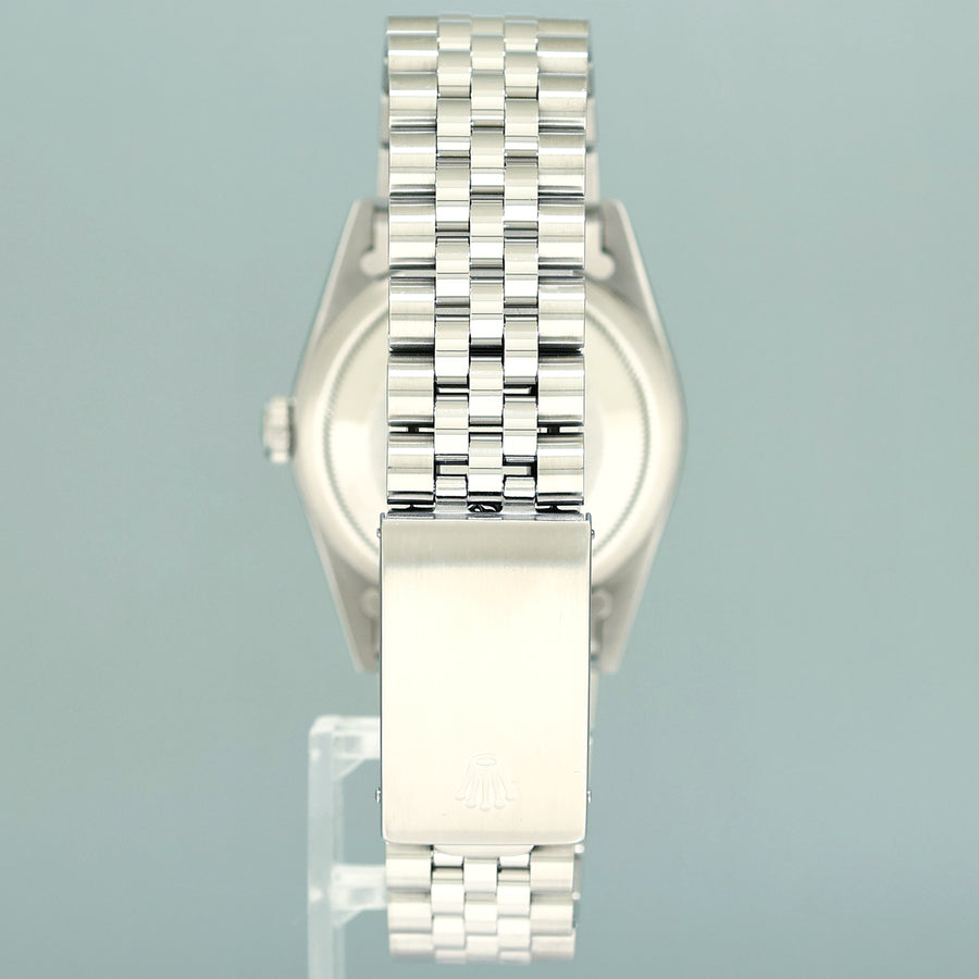 MINT Rolex DateJust 16234 Blue Diamond Jubilee White Gold Fluted 36mm Watch Box