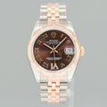 MINT 2015 Rolex DateJust Rose Gold Two Tone 31mm 178341 Chocolate Diamond Watch
