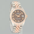 MINT 2015 Rolex DateJust Rose Gold Two Tone 31mm 178341 Chocolate Diamond Watch