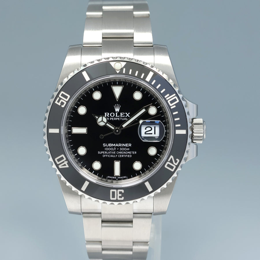MINT 2017 PAPERS Rolex Submariner Date 116610 Steel Black Dial Ceramic Watch Box