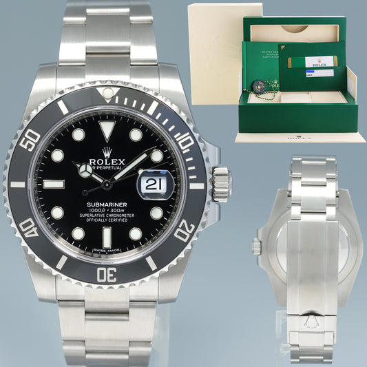 MINT 2019 PAPERS Rolex Submariner Date 116610 Steel Black Dial Ceramic Watch Box