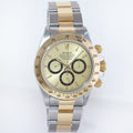 MINT Rolex Daytona 16523 Zenith Two Tone Yellow Gold Champagne Dial Watch