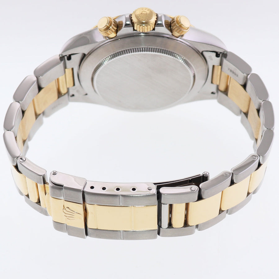 MINT Rolex Daytona 16523 Zenith Two Tone Yellow Gold Champagne Dial Watch