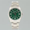 2026 NEW PAPERS Rolex 134300 Oyster Perpetual 41mm Green Stick Dial Steel Watch Box
