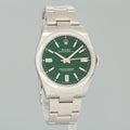 2026 NEW PAPERS Rolex 134300 Oyster Perpetual 41mm Green Stick Dial Steel Watch Box