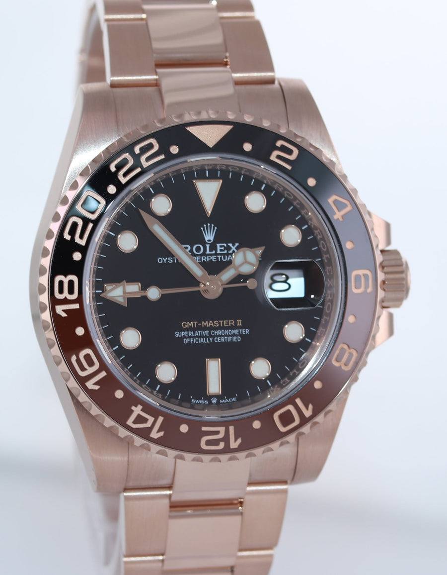 2025 NEW PAPERS Rolex GMT Master Rose Gold Ceramic Root Beer 126715 Watch Box