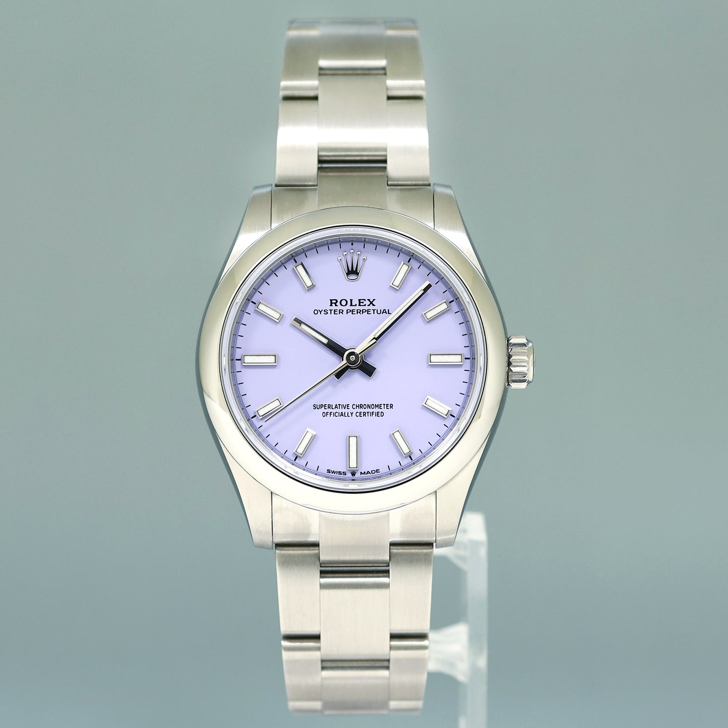 August 2025 NEW PAPERS Rolex Oyster 277200 Perpetual 31mm Lavender Purple Watch Box