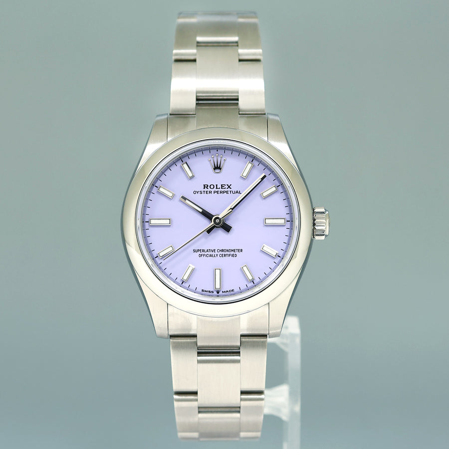 August 2025 NEW PAPERS Rolex Oyster 277200 Perpetual 31mm Lavender Purple Watch Box