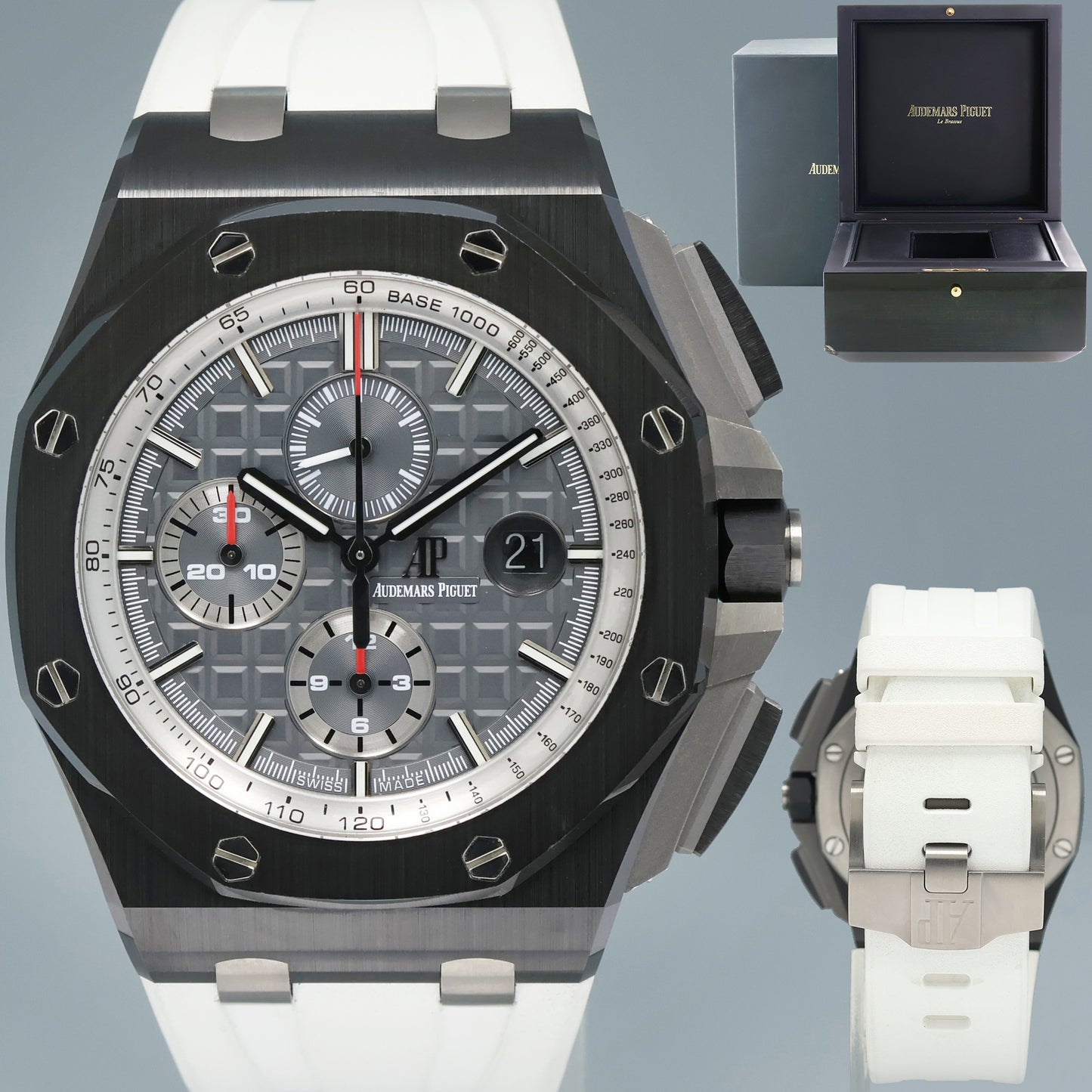 Audemars Piguet Royal Oak Offshore Ceramic Steel Panda 26405 44mm Chrono Watch