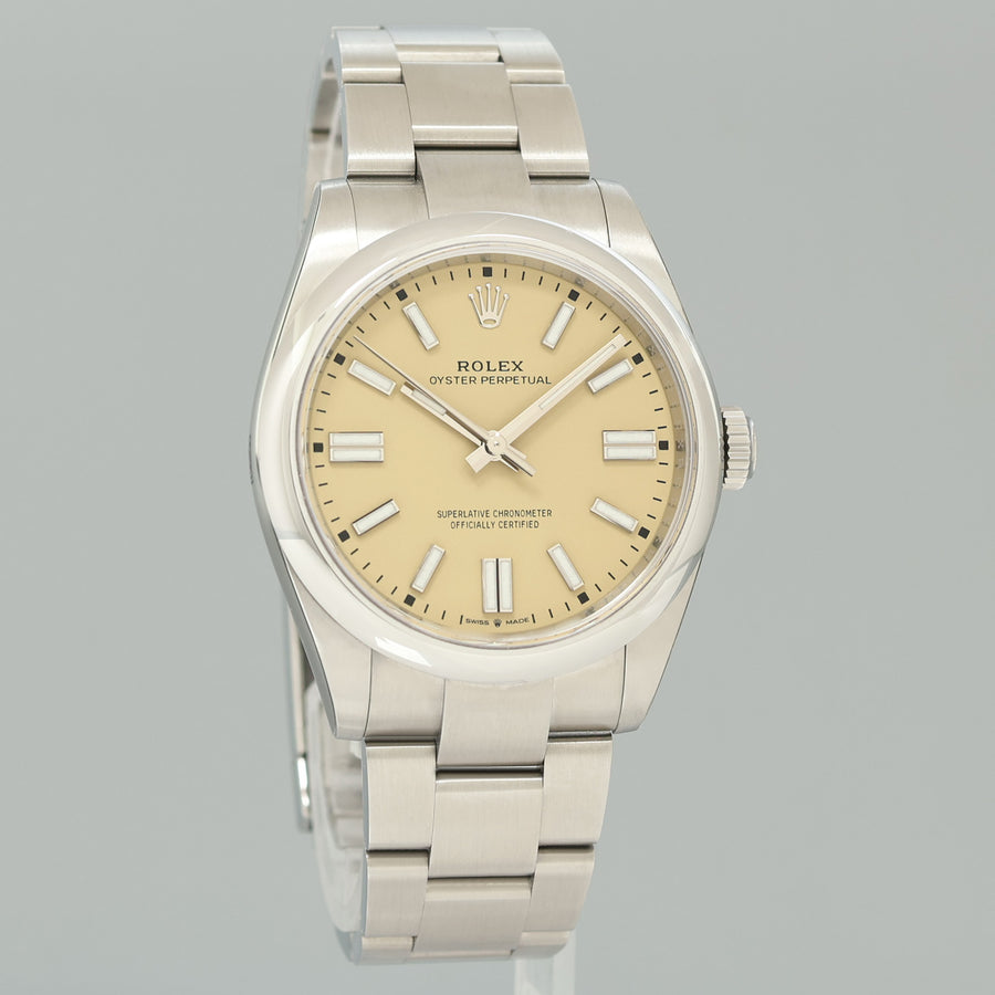 2025 NEW PAPERS Rolex Oyster Beige 134300 Perpetual 41mm Steel Watch Box