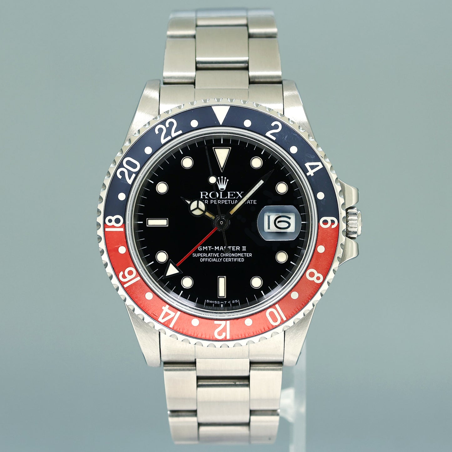 Vintage 1984 Rolex GMT-Master II 2 Fat Lady Coke Red Steel 16760 40mm Watch Box