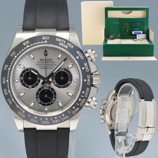 2023 NEW Papers Rolex Daytona 116519LN White Gold Ceramic Silver Watch Box