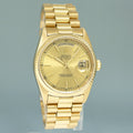 PAPERS Rolex President Day-Date Champagne 18038 Quickset Yellow Gold Watch