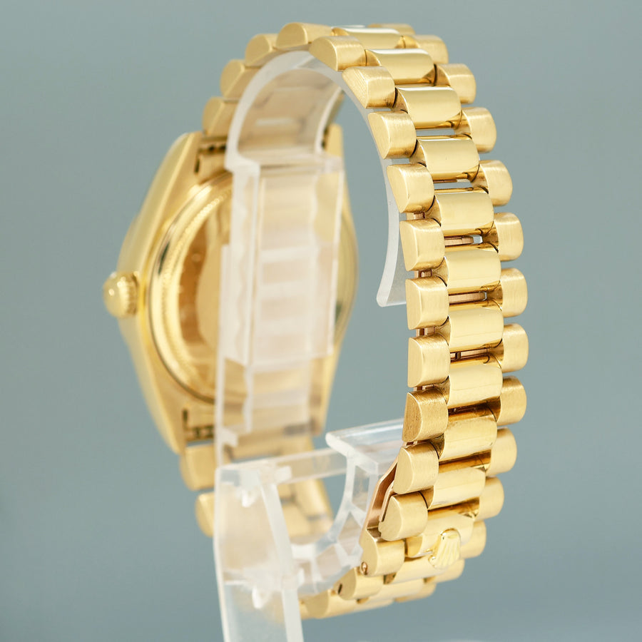 PAPERS Rolex President Day-Date Champagne 18038 Quickset Yellow Gold Watch