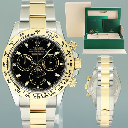 2022 MINT Rolex Daytona 116503 Black 40mm Two Tone 18k Yellow Gold Watch Box