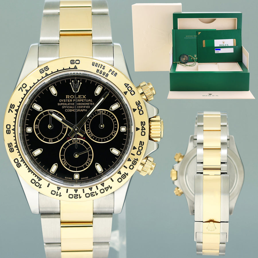 MINT PAPERS Rolex 116503 Daytona 40mm Cosmograph Black Two Tone Gold Watch
