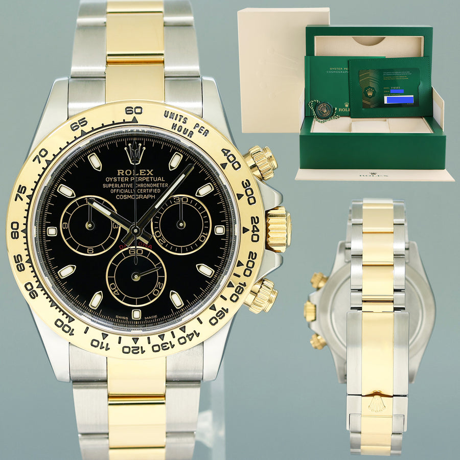 2023 NEW PAPERS Rolex Daytona 116503 Black 40mm Two Tone 18k Yellow Gold Watch Box