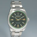 2020 MINT Rolex Milgauss Green Anniversary Orange Black 116400 GV Steel Watch Box