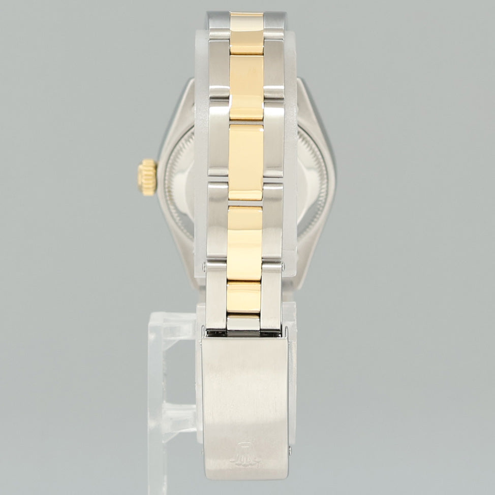 PAPERS MINT Ladies Rolex DateJust 79173 MOP Diamond 26mm Two-Tone Gold Steel Watch