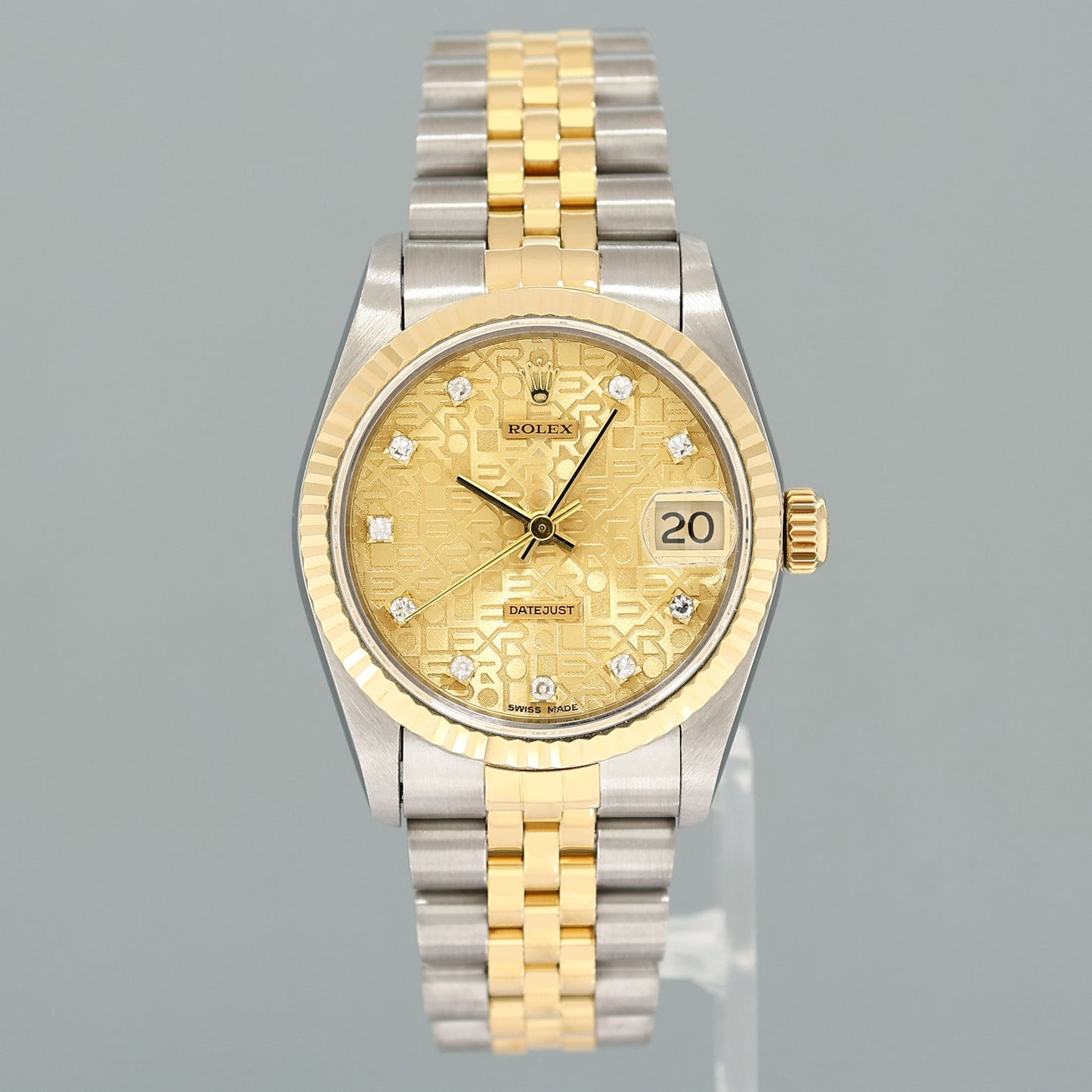 MINT Ladies Rolex 68273 Two Tone 18k Gold Steel 31mm Champagne Diamond Watch